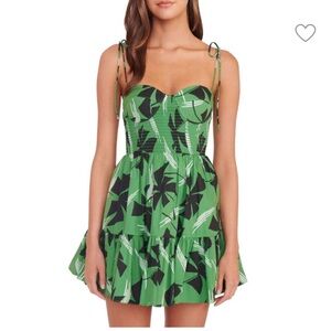 STAUD Landry Pinwheel Bustier Mini Dress